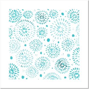 Abstract watercolor sparkles – turquoise Posters and Art